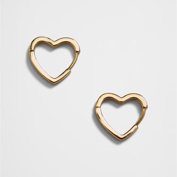 Banana Republic Factory Jewelry - Banana Republic Gold Heart Huggie Earrings/NWT